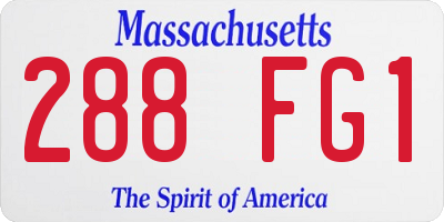 MA license plate 288FG1