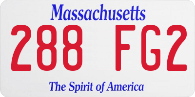 MA license plate 288FG2