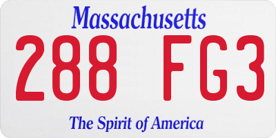 MA license plate 288FG3