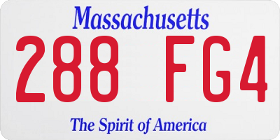 MA license plate 288FG4