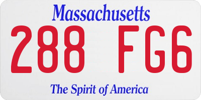 MA license plate 288FG6