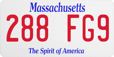 MA license plate 288FG9