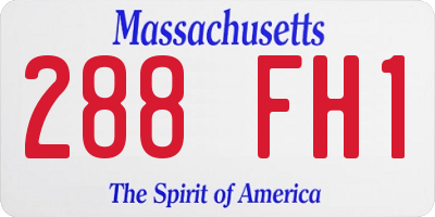 MA license plate 288FH1