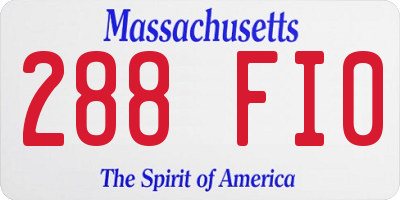 MA license plate 288FI0