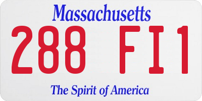 MA license plate 288FI1