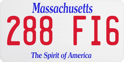 MA license plate 288FI6