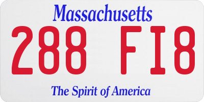 MA license plate 288FI8