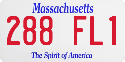 MA license plate 288FL1
