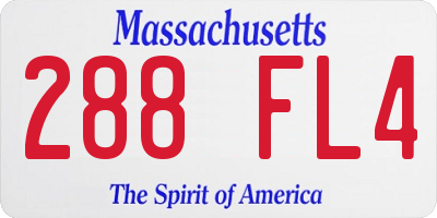 MA license plate 288FL4