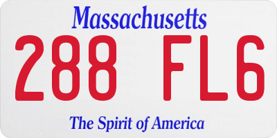 MA license plate 288FL6
