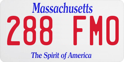 MA license plate 288FM0