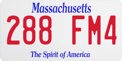 MA license plate 288FM4
