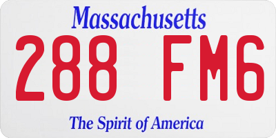 MA license plate 288FM6