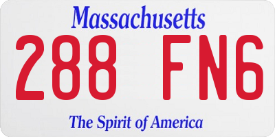 MA license plate 288FN6