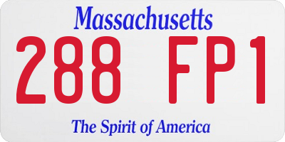 MA license plate 288FP1