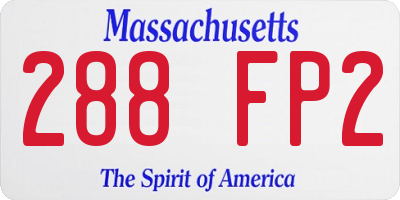 MA license plate 288FP2