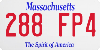 MA license plate 288FP4