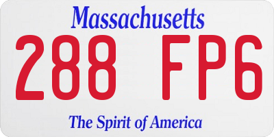 MA license plate 288FP6
