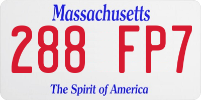 MA license plate 288FP7