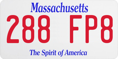 MA license plate 288FP8
