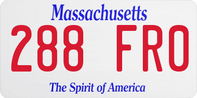 MA license plate 288FR0