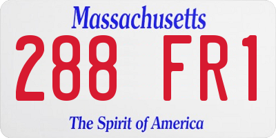 MA license plate 288FR1
