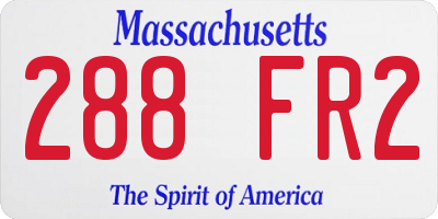 MA license plate 288FR2