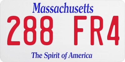 MA license plate 288FR4