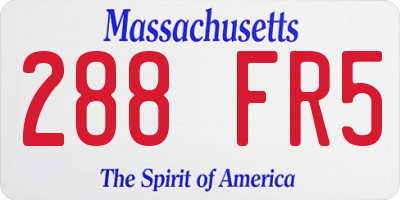 MA license plate 288FR5