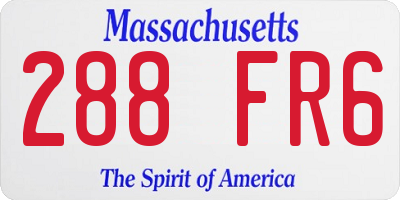 MA license plate 288FR6