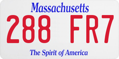MA license plate 288FR7