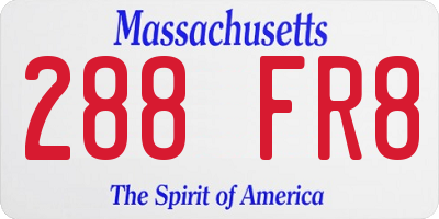 MA license plate 288FR8