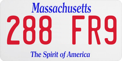 MA license plate 288FR9