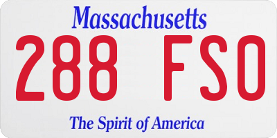 MA license plate 288FS0
