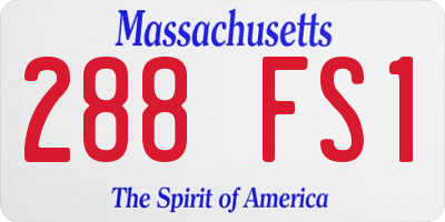 MA license plate 288FS1