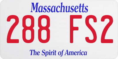 MA license plate 288FS2