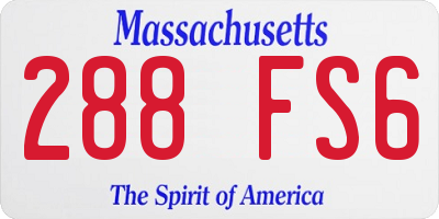MA license plate 288FS6