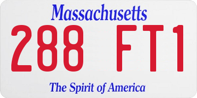 MA license plate 288FT1