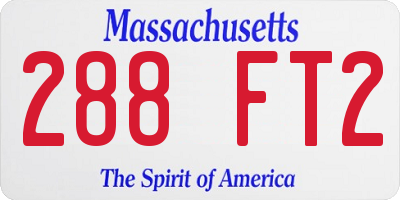 MA license plate 288FT2
