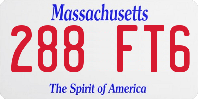 MA license plate 288FT6