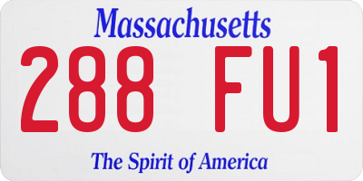 MA license plate 288FU1