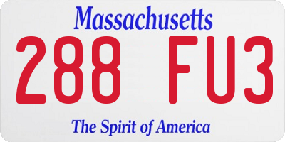 MA license plate 288FU3