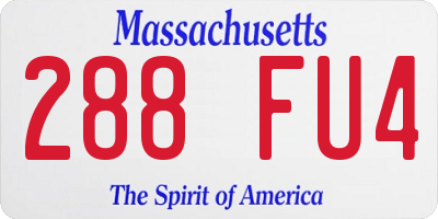MA license plate 288FU4