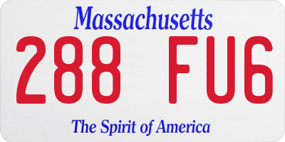 MA license plate 288FU6