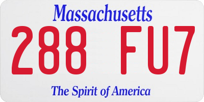 MA license plate 288FU7