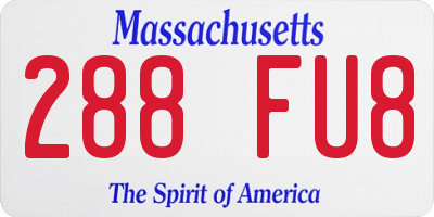 MA license plate 288FU8