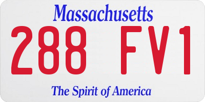 MA license plate 288FV1