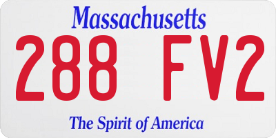 MA license plate 288FV2