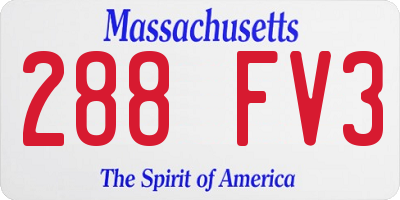 MA license plate 288FV3