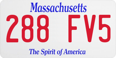 MA license plate 288FV5